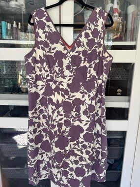 Boden Purple Floral Midi Dress, size 16